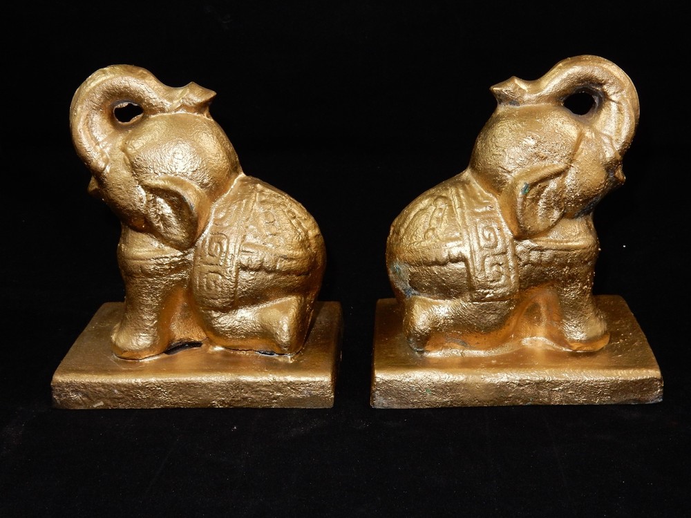 Cast Iron Elephant Bookends Doorstop - Thumbnail 3