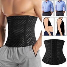 MEN WAIST TRAINER BODY SHAPERS TUMMY CONTROL FAT BURNER CORSET BELT LONG TORSO