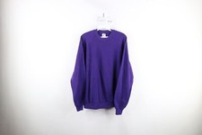 Vintage 90s Streetwear Womens XL Faded Blank Crewneck Sweatshirt Purple USA