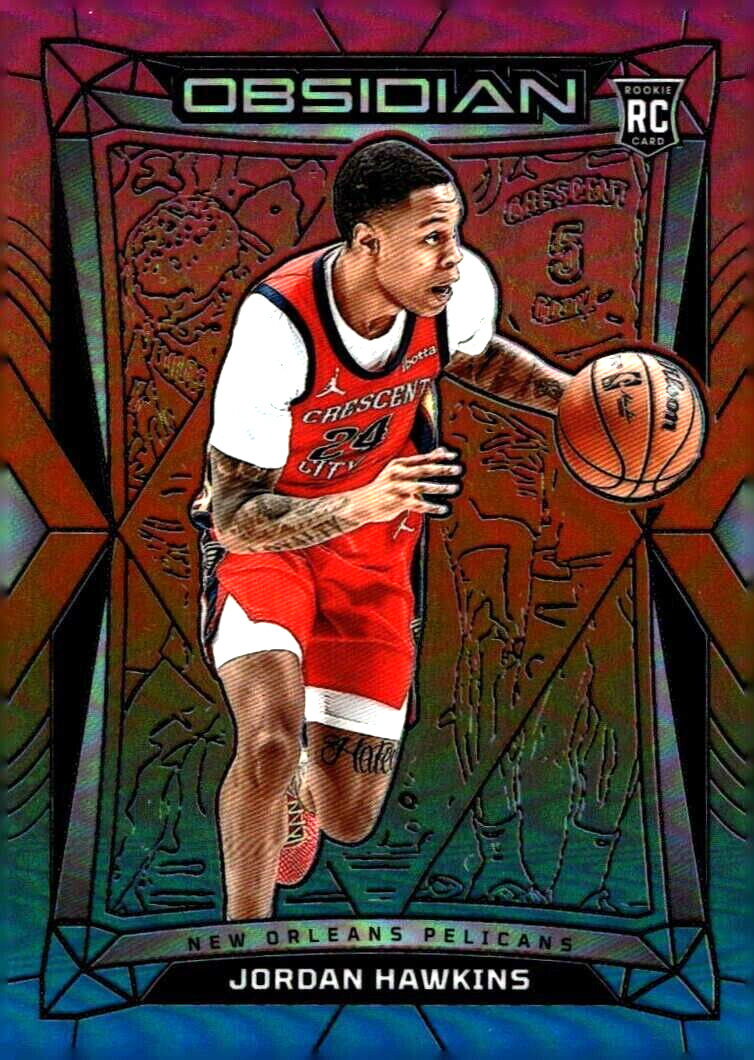 2023-24 Obsidian Jordan Hawkins Electric Etch Neon Flood Rookie RC #93 Pelicans