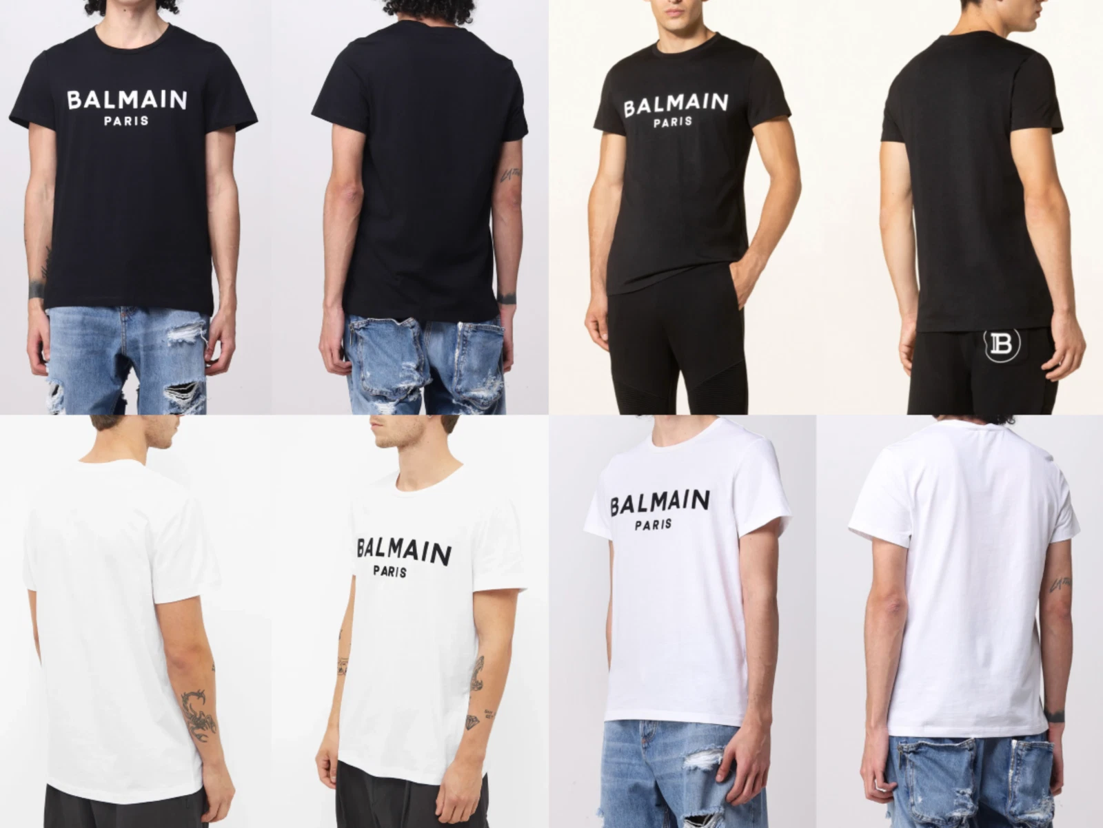 Balmain Paris Flocked Logo Straight Fit T-shirt Cotton Shirt Tee Top Crew Bnwt