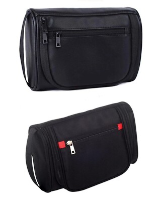 Men Waterproof Travel Toiletry Wash Bag Bathroom Leather