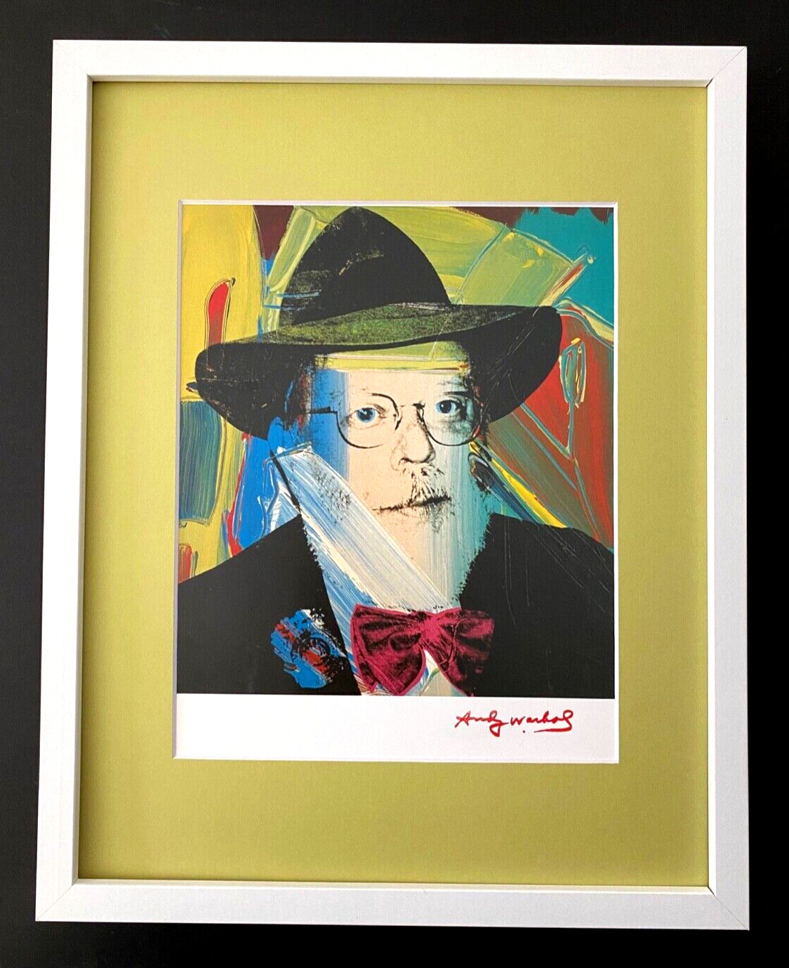ANDY WARHOL + RARE 1984 SIGNED HENRY HELDZAHLER PRINT MATTED AND FRAMED