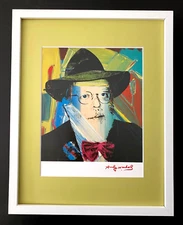 ANDY WARHOL + RARE 1984 SIGNED HENRY HELDZAHLER PRINT MATTED AND FRAMED