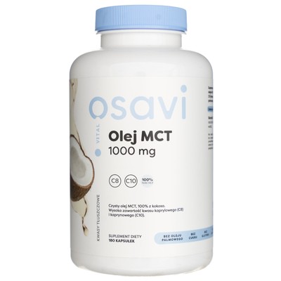 Huile MCT Osavi 1000 Mg - 180 Capsules - Complément Alimentaire Cétogène