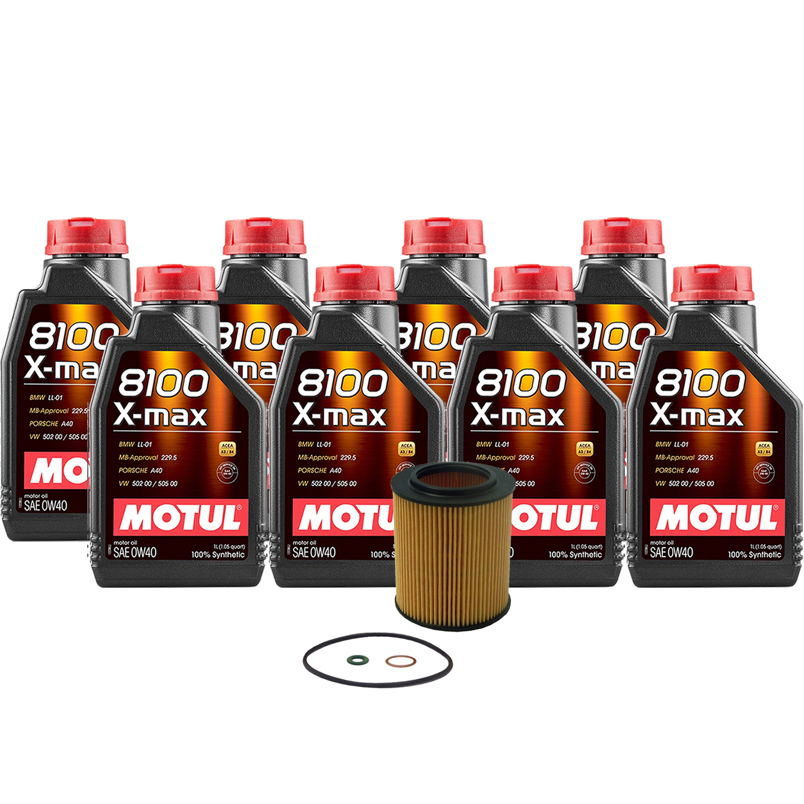 8L Motul 8100 XMAX 0W40 Wix Filter Motor Oil Change Kit For BMW LL01