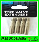 Pack Of 4 Metal Schrader Tyre Valve Extensions [VAL103] 40 mm Long
