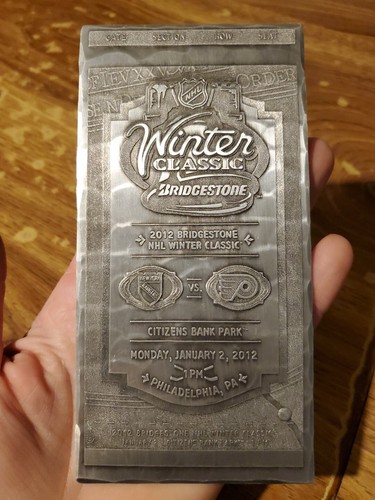 2011-2012 NHL Winter Classic NY Rangers Philadelphia Flyers Metal Ticket - Picture 1 of 3