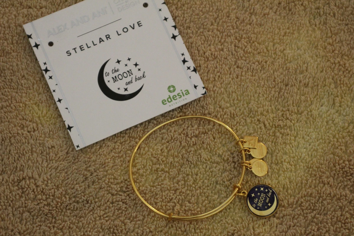 Alex and Ani Stellar Love To the Moon and Back Bangle Bracelet 3c