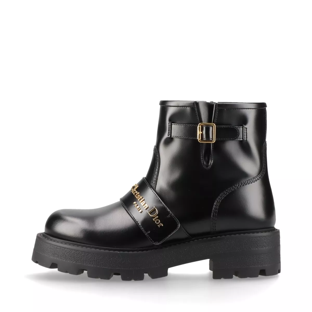 Christian Dior D QUEST 24AW Bottes courtes en cuir 36,5 femmes noir MD0624 logo S
