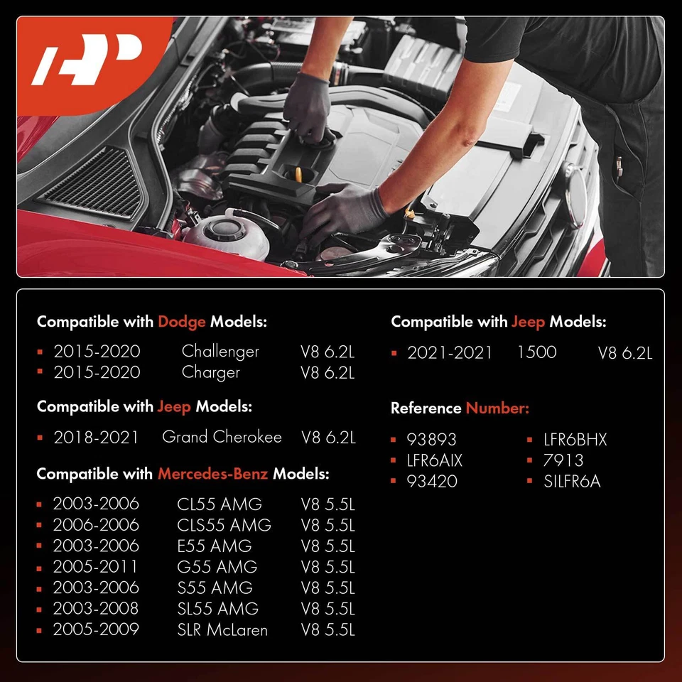 A-Premium 16Pcs Iridium & Platinum Spark Plugs for Jeep Grand Cherokee 2018-2021 - Image 2 of 4