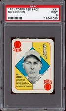1951 Topps Red Back Baseball #31 Gil Hodges PSA 9 *d2