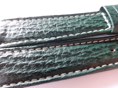 Chopard OEM Genuine Sh. skin strap Black/Green Glossy 18mm