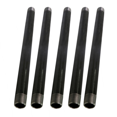 3/8 in. Pre Cut Black Steel Pipe Nipple, for DIY Vintage Furniture (5 Pack)