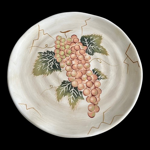 Set Of 2 TableTops Unlimited Cabernet Hand Painted Collection 11” Dinner Plates - Picture 3 of 5
