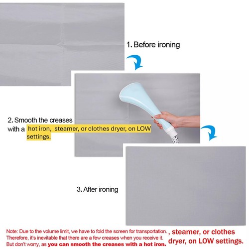 Projector Screen, 16:9 Home Theater Foldable Screen 120" Indoor/Outdoor, White - Afbeelding 3 van 10