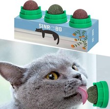 3 Pack Catnip Balls, Catnip Ball for Cats Wall, Edible Kitty Toys for Cats Lick,