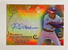 2015 TOPPS CERTIFIED AUTO ISSUE ROD CAREW #35/50 CARD NO. NOW-RC