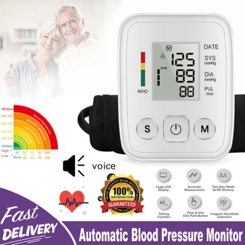 Automatic Digital Arm Blood Pressure Monitor BP Cuff Machine Home Test Device
