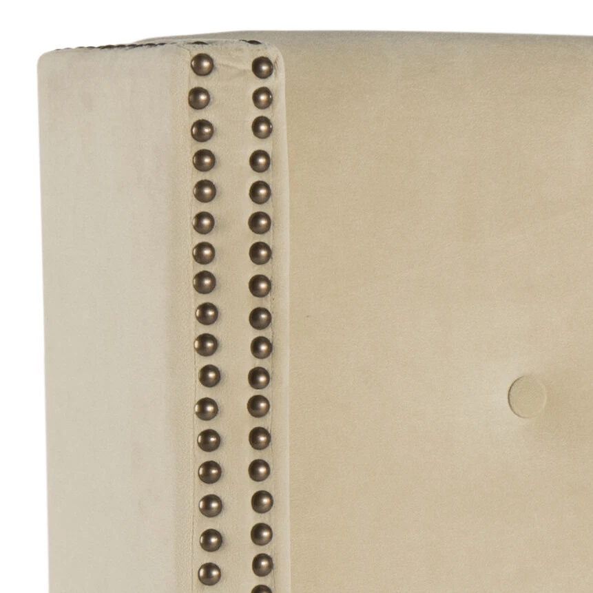 SAFAVIEH Keegan Velvet Tufted Winged Headboard | Buckwheat | Twin | - Imagem 2 de 4