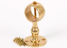 TWIN PACK - A POLISHED BRASS PIPE BRACKET FOR 24MM DECKING ROPE DECKING FITTINGS