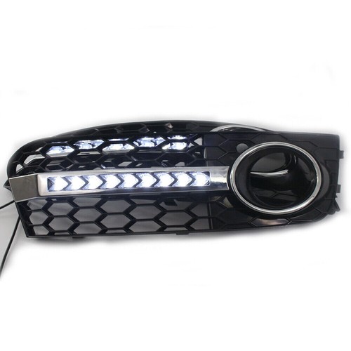 New Flowing LED Honeycomb Mesh Grille Fog Light Turn Signal DRL For AUDI A4 B8 - Picture 8 of 11