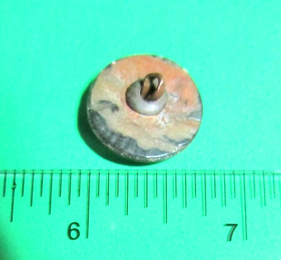 (1) VINTAGE 13/16" SMOKY GRAY PEARL SHELL GOLD METAL FLORAL OME SHANK BUTTON-S11 - Image 2 of 2