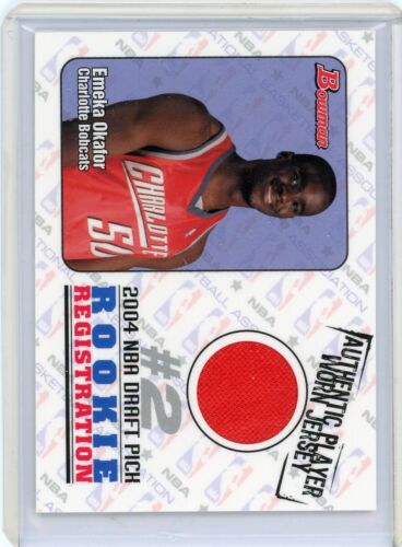 EMEKA OKAFOR 2004 BOWMAN ROOKIE REGISTRATION ROR-EO PLAYER WORN JERSEY PATCH RC - Picture 1 of 2