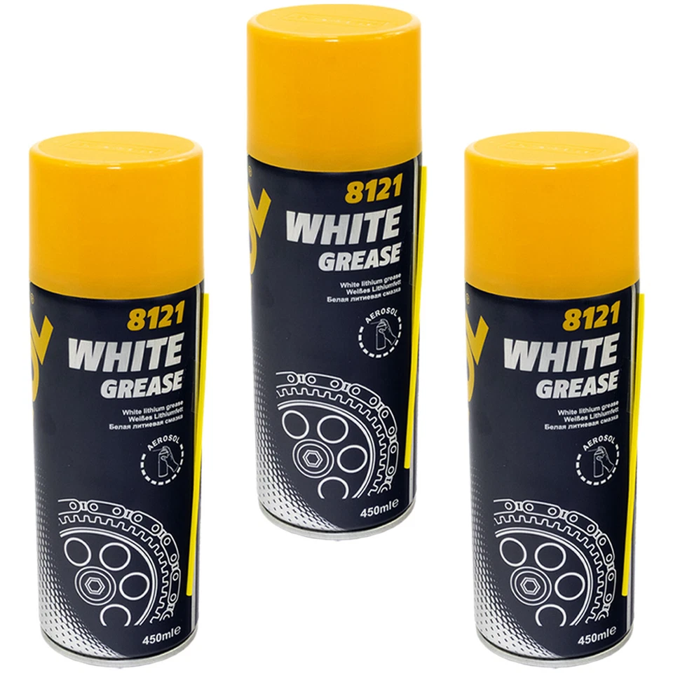 Kettenspray Ketten Spray 3x 450 ml MANNOL White Grease Sprühfett Schmierfett - Bild 3 von 4