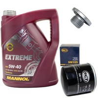 MotoröL Set 5W-40 5 Liter + ÖLfilter SM 105 + Schraube FüR Opel Omega B Astra