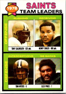 1979 Topps Football #451 - Saints Team Leaders / Checklist