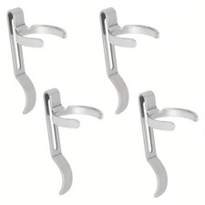 4pcs 420 Stainless Steel Flashlight Clips Stainless Steel color 46.5x20x22.5mm
