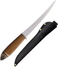 Marttiini Salmon Kitchen Knife 7.5 X46Cr13 Steel Fillet Blade Curly Birch Handle