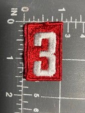 Boy Scouts of America BSA Red White Patch Troop Number  3 3 Three Embroidered