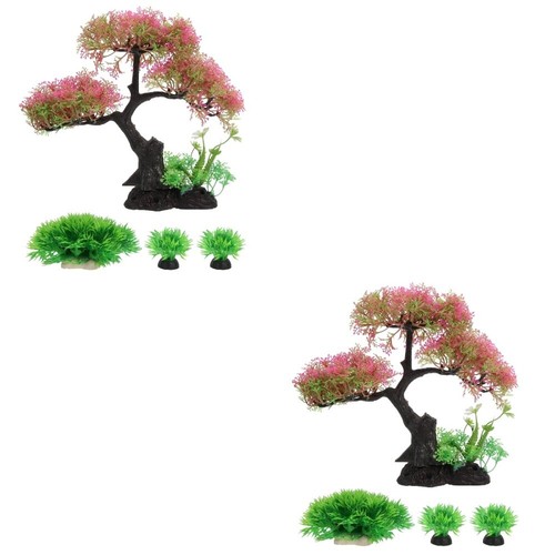 Lot De 11 Plantes Artificielles Pour Aquarium - Tailles 5 à 20 Cm, Couleurs Vives, Décoration étang, Tortue Incluse
