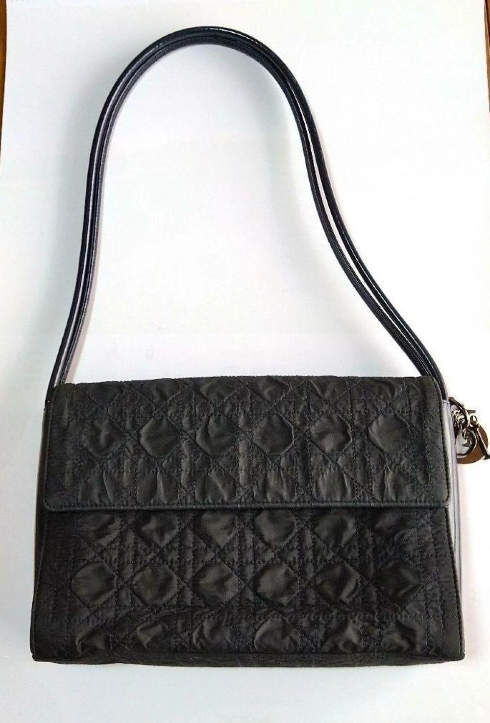 Christian Dior Sac à Bandoulière Bandoulière Canage Charm Nylon Cuir Verni Femme
