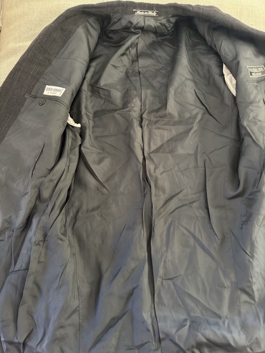 Giorgio Armani COLLEZIONI Made in Italy Pinstripe DB Peak