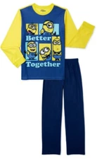 Illumination Minions Pajamas Set Boys Sz 4/5 2pc Bob Stuart Kevin Better Flannel