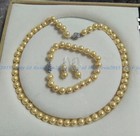 8mm Multi-Color Shell Pearl Round Beads Necklace Bracelet Earrings Set