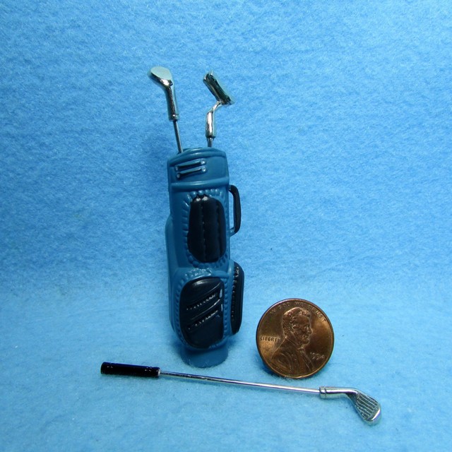 Dollhouse Miniature Sport Golf Clubs with Blue Bag G8032B eBay