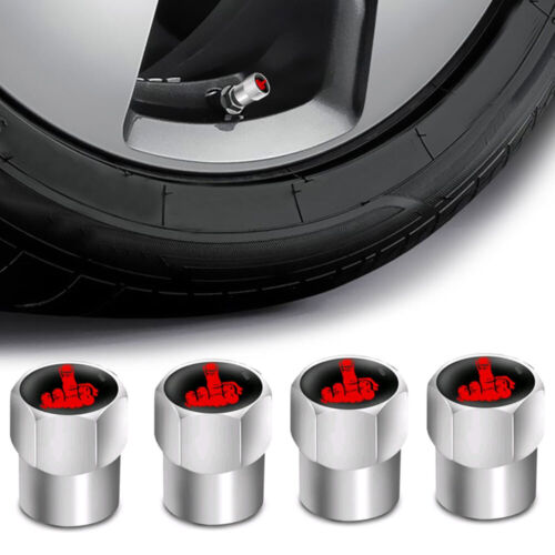 4pcs Funny Middle Finger Car Wheel Tire Air Valve Stem Caps Dust Cover Universal - Picture 9 of 20