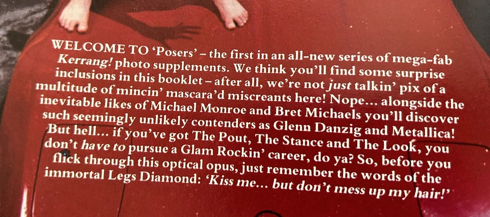 KERRANG U.K. Metal Magazine Posers 24 Full Color photo Spectacular Axl Rose 1990 - Image 2 of 4