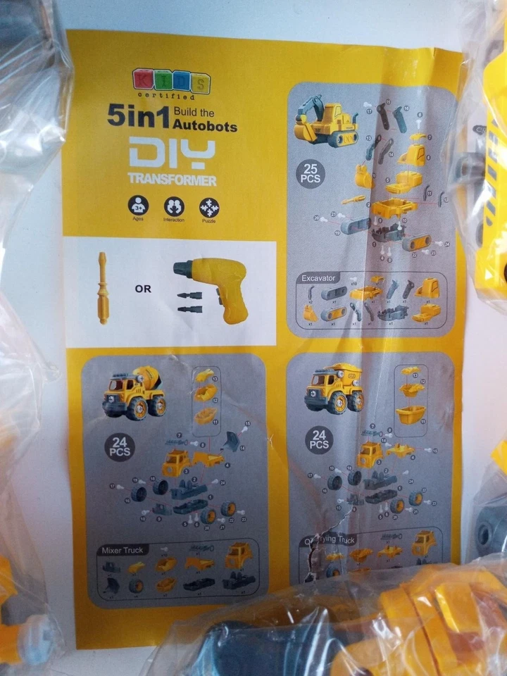 Wajetor 5-in-1 Build The Autobots Robot Toys , Building Deformed DIY Transformer - Image 2 of 4