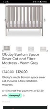 Space Saver Cot With Mattress And Sheets