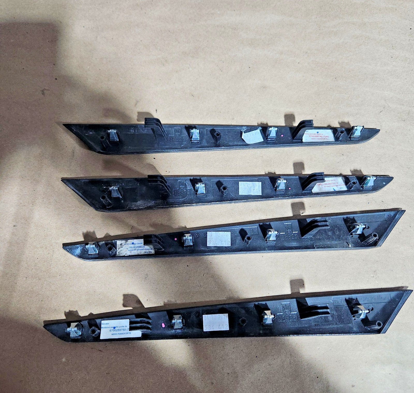 2013-2023 MASERATI GHIBLI DOOR PIANO BLACK MOLDINGS SET OF 4 OEM 6700259750/740