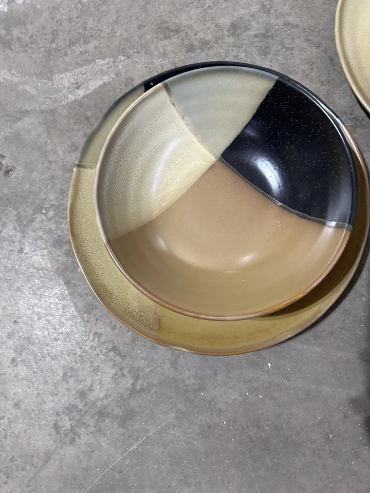 Sango Gold Dust Black Dishes Set Setting 12 Piece Glazed Stoneware 5022 - Image 2 of 4