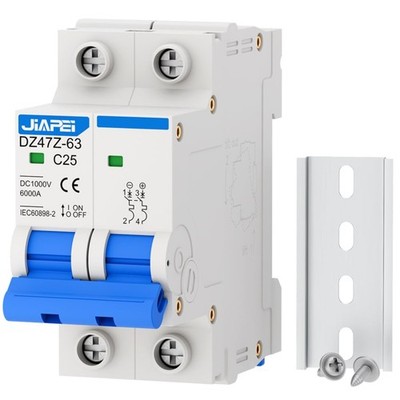 DC Miniature Circuit Breaker, 1000V 2 Pole 25 Amp Isolator for Solar PV...