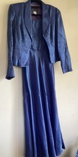 Alex Evenings Blue Formal Maxi Sheath Dress Suit w/ Jacket Women's 6