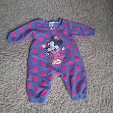 Vintage Disney Minnie Mouse Romper 12M Purple Pink Polka Dot Baby Mickey  Co