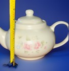 Pfaltzgraff Floral Ceramic Teapot w/ Lid Handles Glossy White 4-Cup — photo 9
